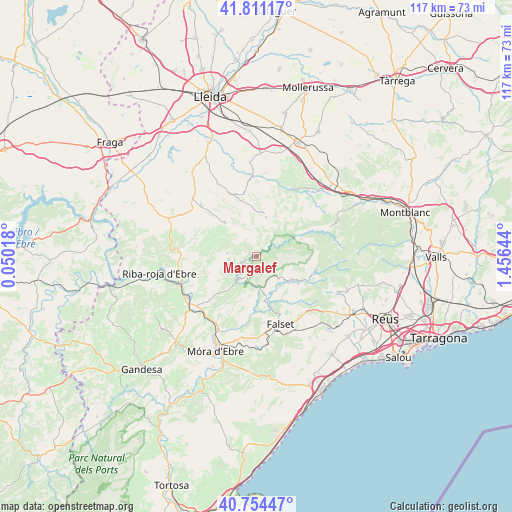 Margalef on map