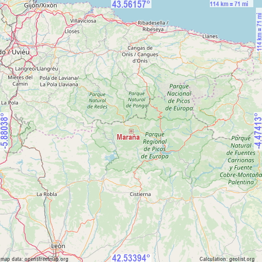 Maraña on map