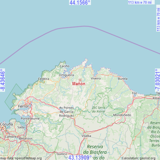 Mañón on map