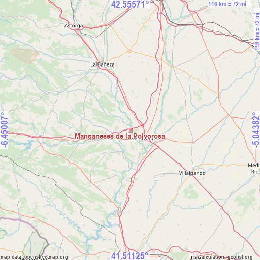 Manganeses de la Polvorosa on map