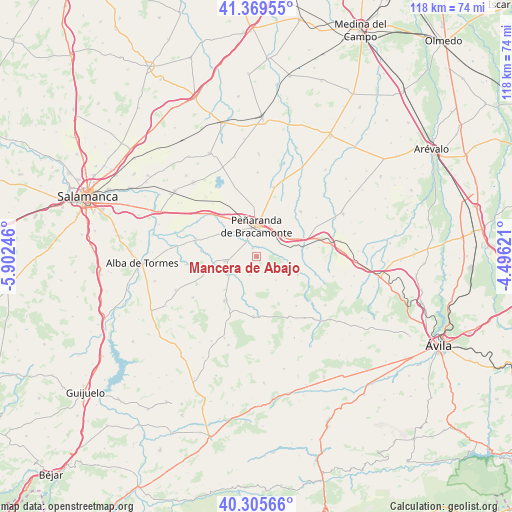 Mancera de Abajo on map
