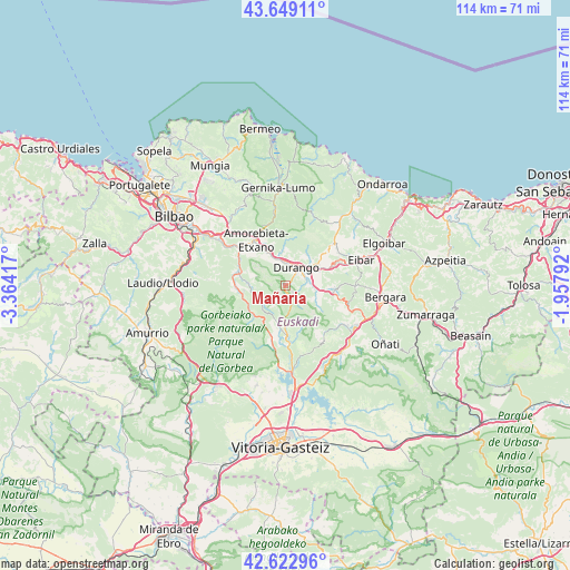 Mañaria on map