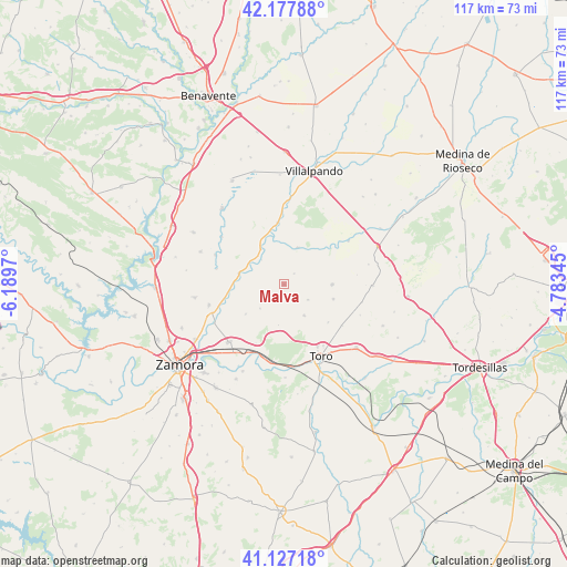 Malva on map