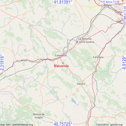 Maluenda on map