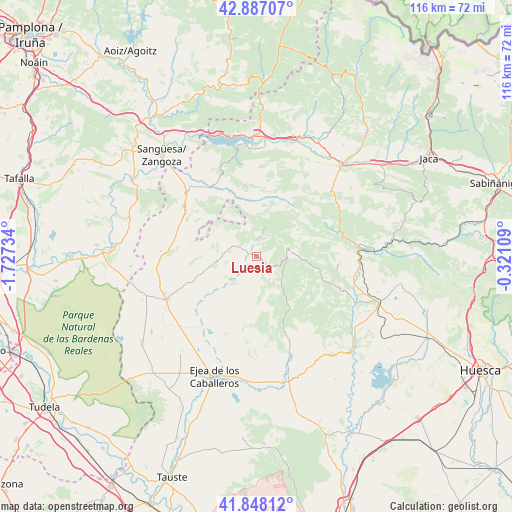 Luesia on map