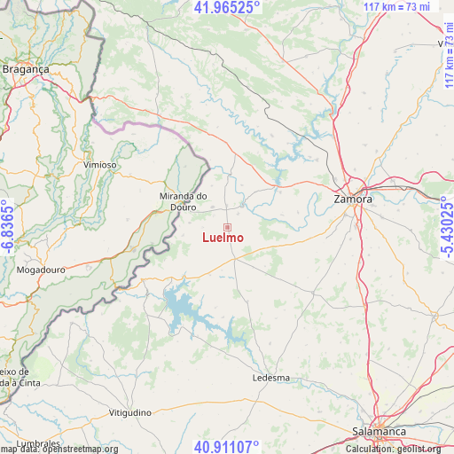 Luelmo on map