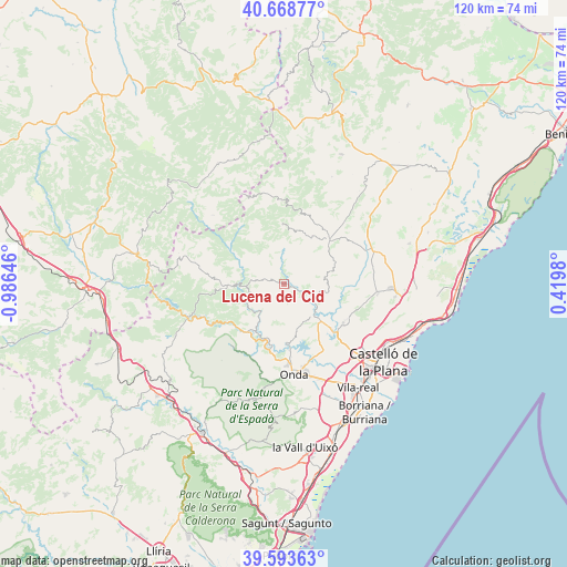 Lucena del Cid on map