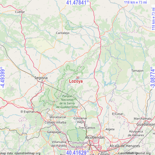 Lozoya on map