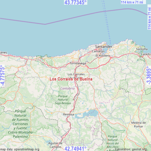 Los Corrales de Buelna on map