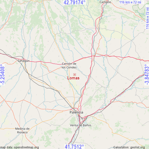 Lomas on map