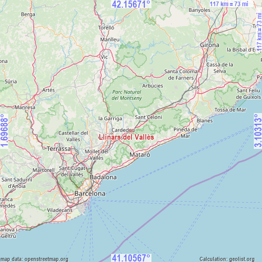 Llinars del Vallès on map