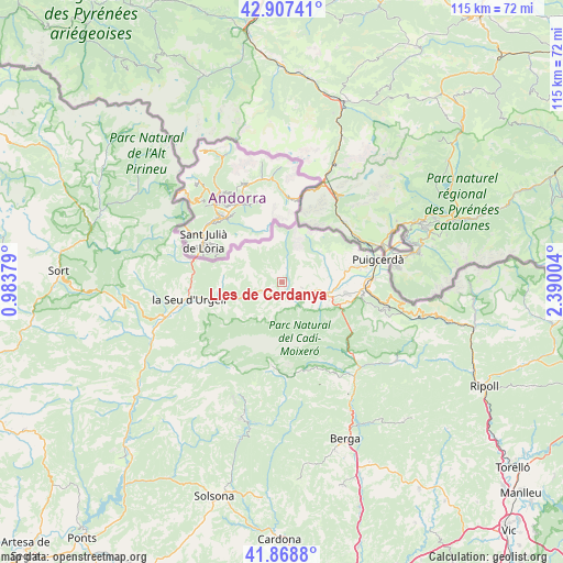 Lles de Cerdanya on map