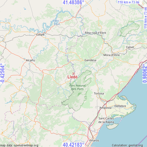 Lledó on map