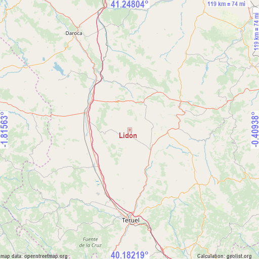 Lidón on map