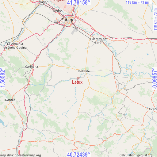 Letux on map