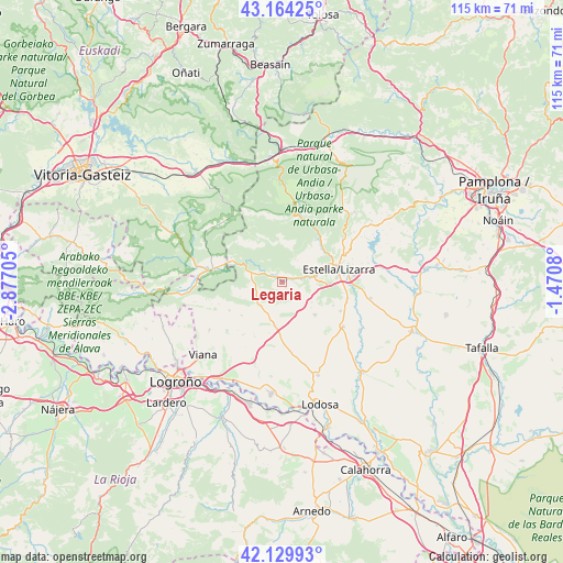 Legaria on map