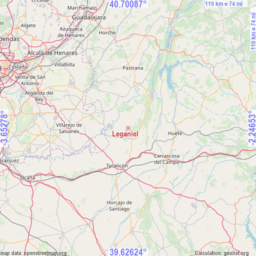 Leganiel on map