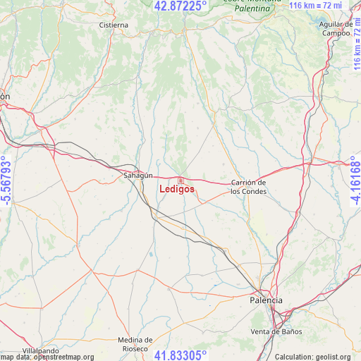 Ledigos on map