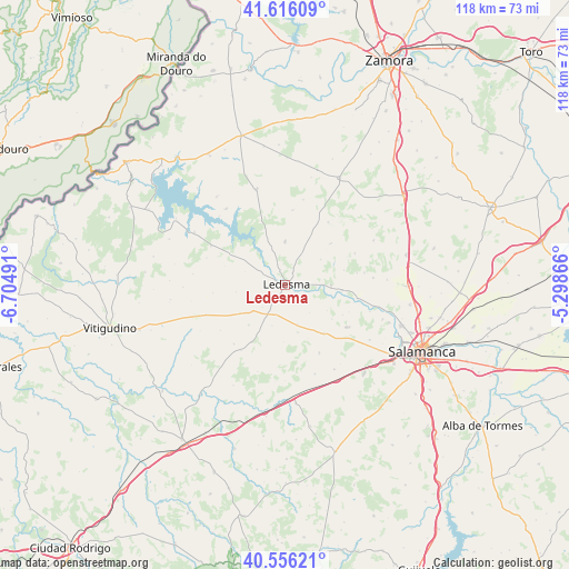 Ledesma on map