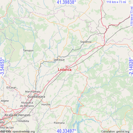 Ledanca on map