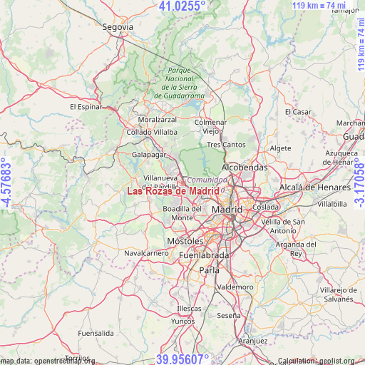Las Rozas de Madrid on map