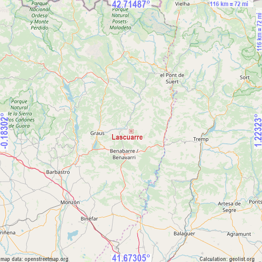 Lascuarre on map