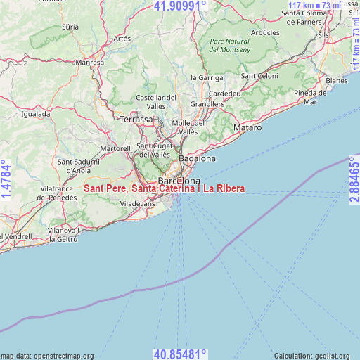 Sant Pere, Santa Caterina i La Ribera on map