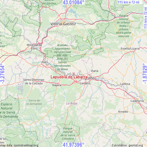 Lapuebla de Labarca on map