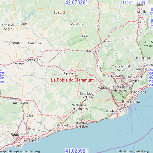 La Pobla de Claramunt on map
