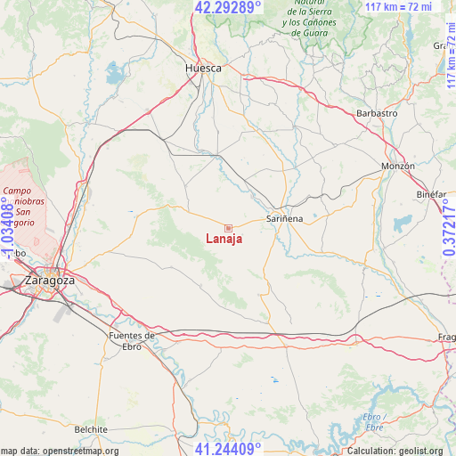 Lanaja on map