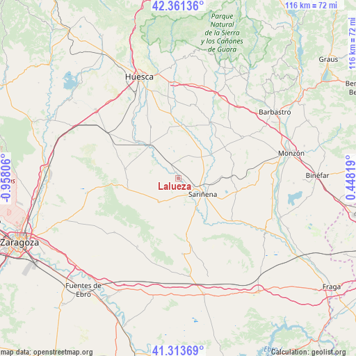 Lalueza on map
