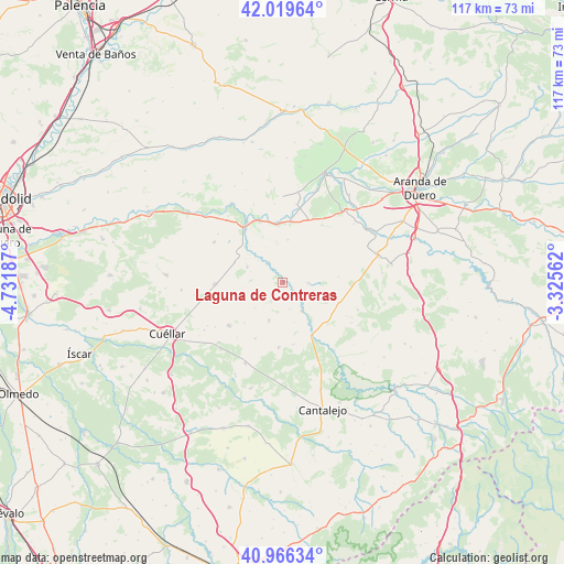 Laguna de Contreras on map