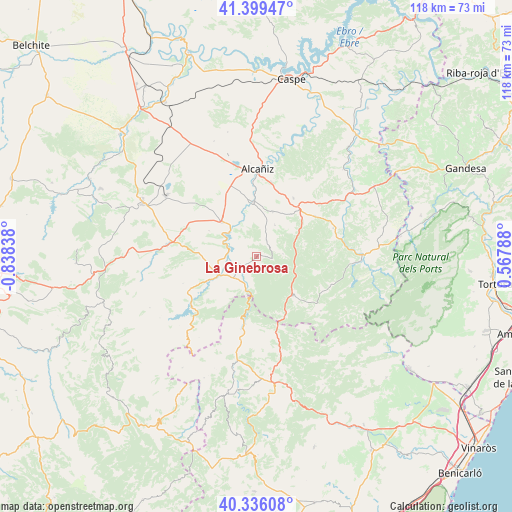 La Ginebrosa on map