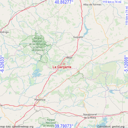 La Garganta on map