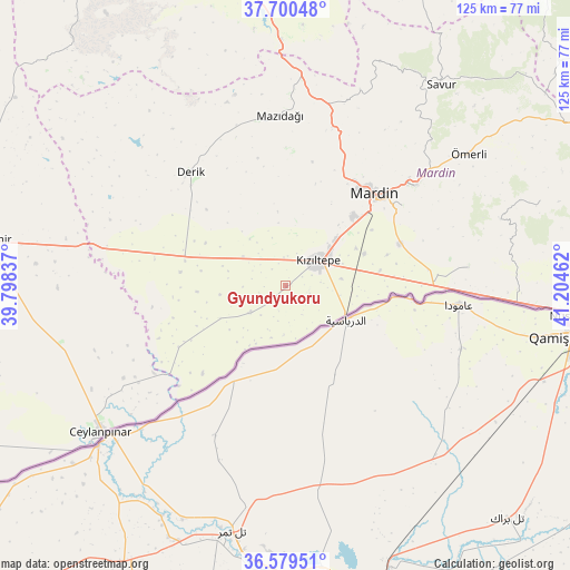 Gyundyukoru on map