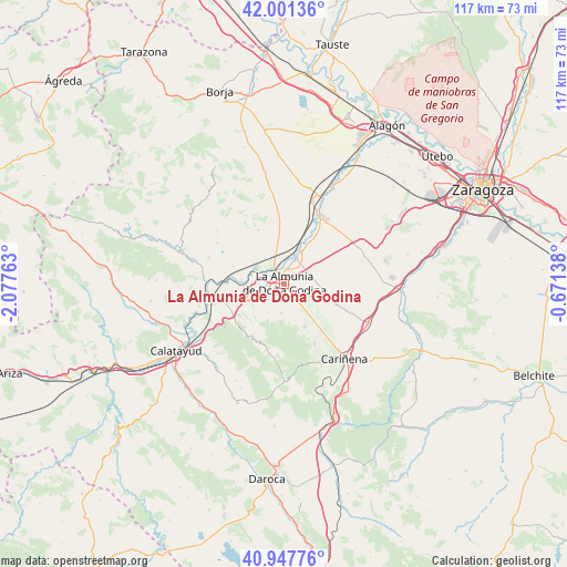 La Almunia de Doña Godina on map