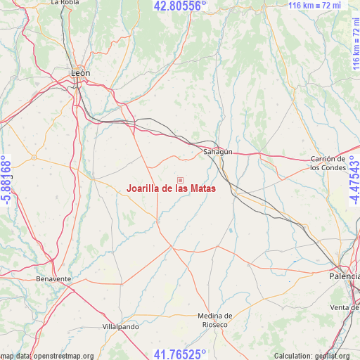 Joarilla de las Matas on map