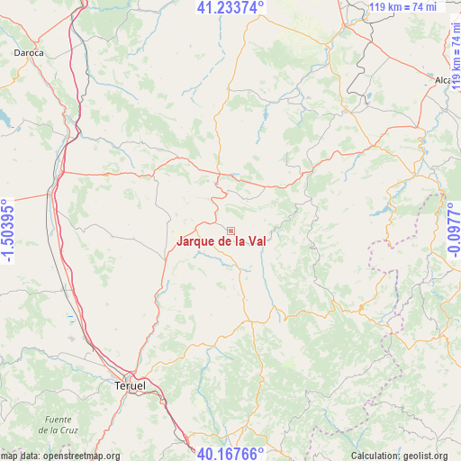 Jarque de la Val on map