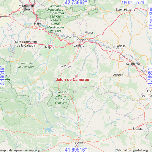 Jalón de Cameros on map