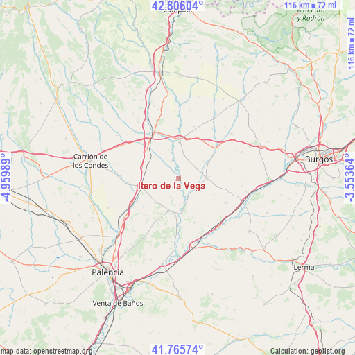 Itero de la Vega on map