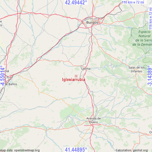 Iglesiarrubia on map