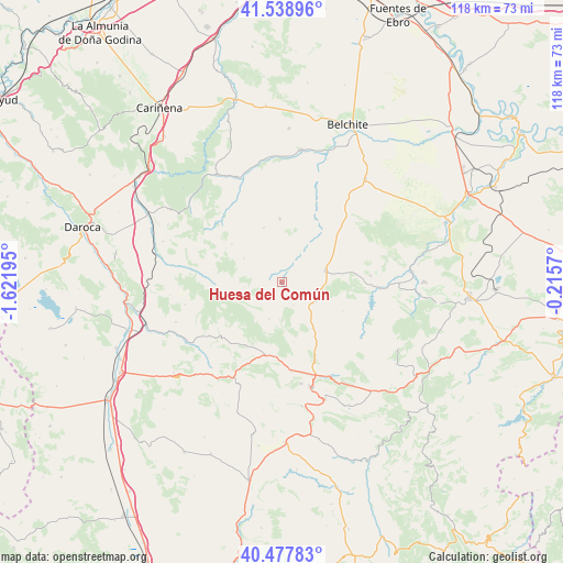 Huesa del Común on map