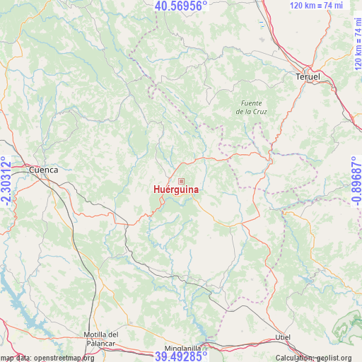 Huérguina on map