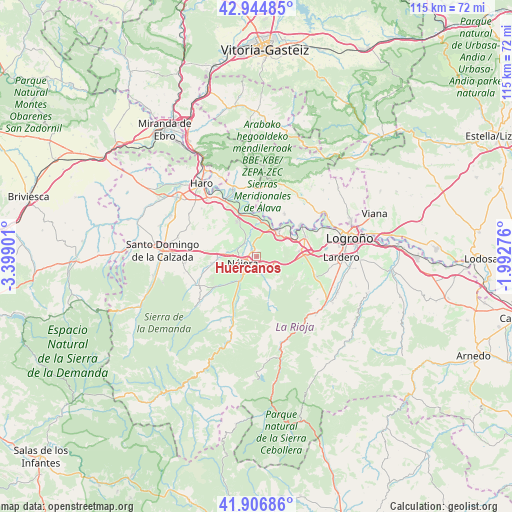 Huércanos on map