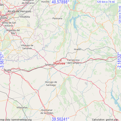 Huelves on map