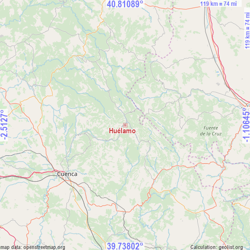 Huélamo on map