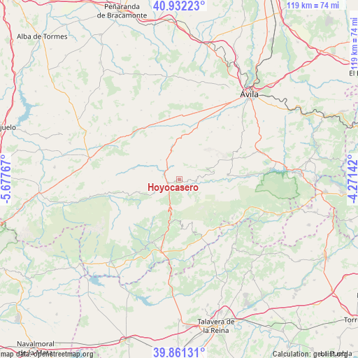 Hoyocasero on map