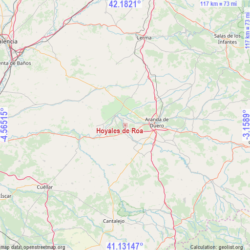 Hoyales de Roa on map