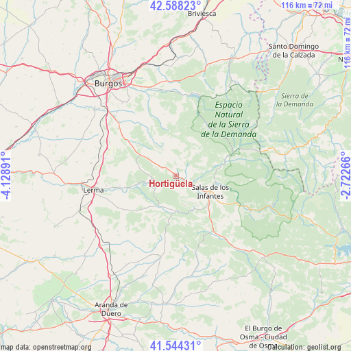 Hortigüela on map