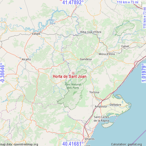 Horta de Sant Joan on map